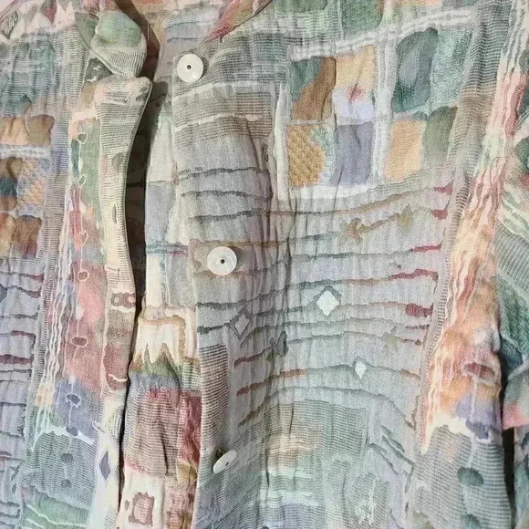 Vintage Orvis Quilted Jacket Tapestry Buttons Sz L - Picture 2 of 9